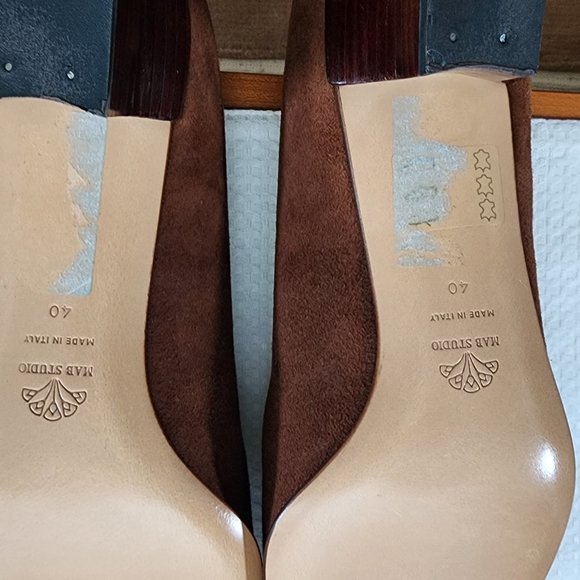 Italian Brown Suede Pumps (MAB Studio) - Picture 5 of 6